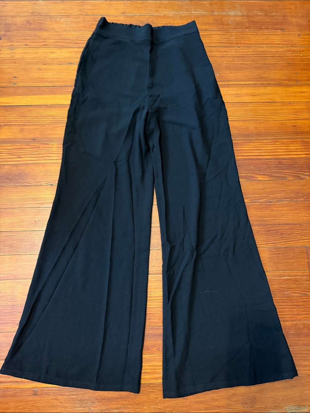 New without tags Leith Black Wide Leg High-Rise Trousers size Small